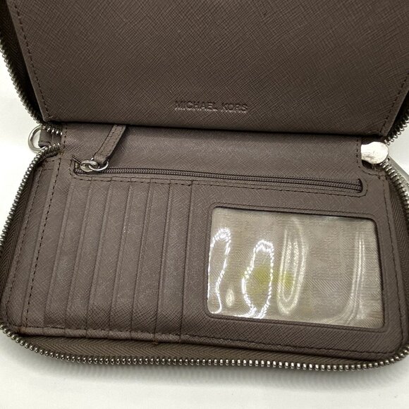 Michael Kors Dark Gray Zip Around Wallet - Picture 6 of 10